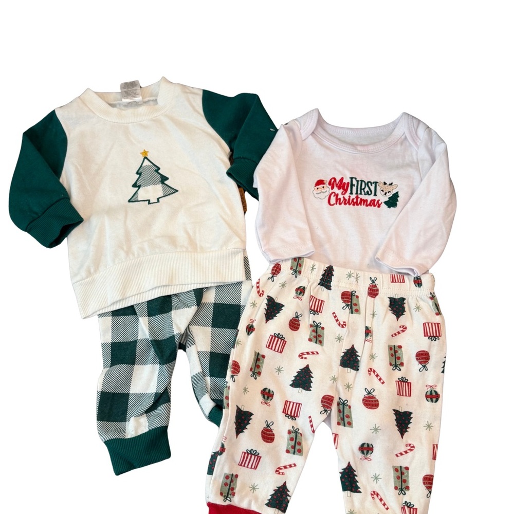 2 Festive Baby Christmas Outfit Sets